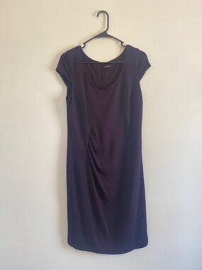 Ann Taylor Women’s Cap Sleeve Sheath Dress Size 10 Purple Wool Blend